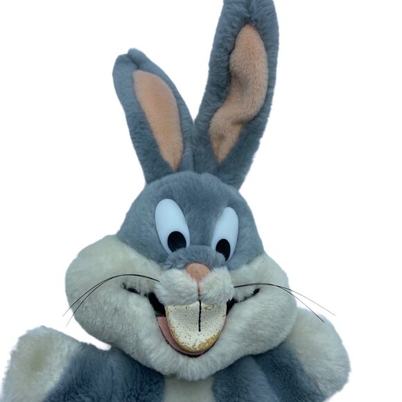 Vintage Bugs Bunny Plush Hand Puppet Looney Tunes 50th Birthday 24K Co 1990 14" - Picture 2 of 8